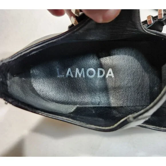 Lamoda Platform Mary Jane Heels Double Strap Ring Buckle Goth Alt Black Size 8 - Picture 9 of 13